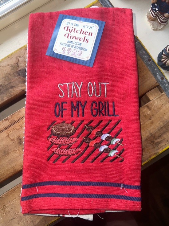 unknown Other - Stay Out Of My Grill Kitchen Towel - Set of Two - New